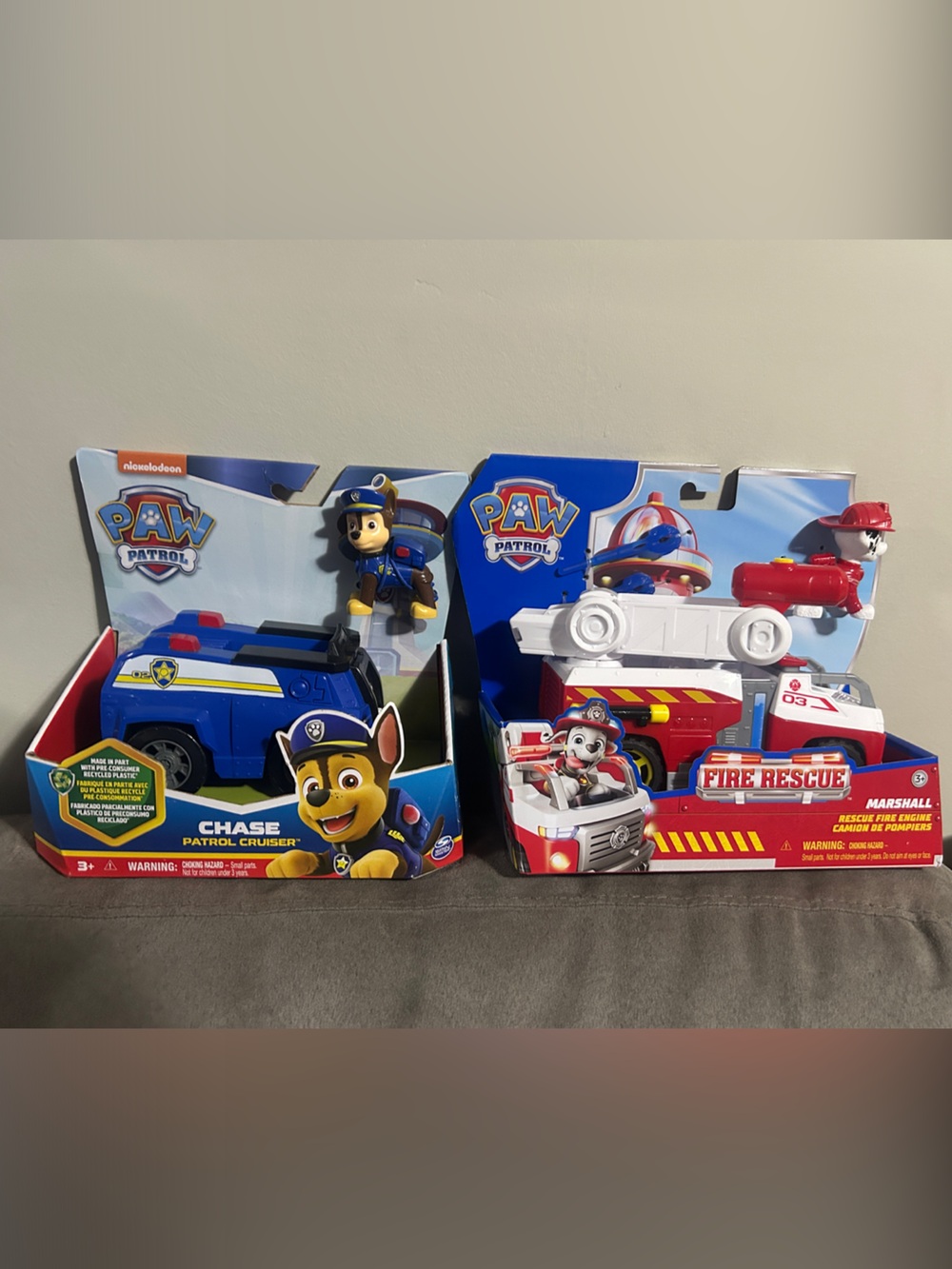 Paw Patrol Chase Cruiser and Marshall Fire Rescue Truck - Blue & Red